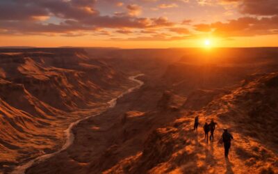 Experience the fish river canyon 5 day hike: a dramatic desert adventure along sheer walls.